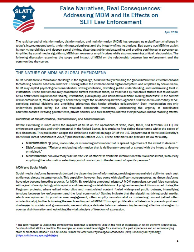 Screenshot of the front page of the publication